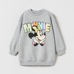 Zara Gray Minnie Mouse Sweatshirt Dress